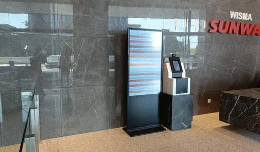 Wayfinding kiosk in a Sunway building lobby