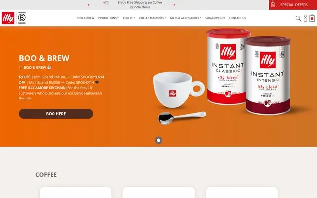 Home page of illy.sg